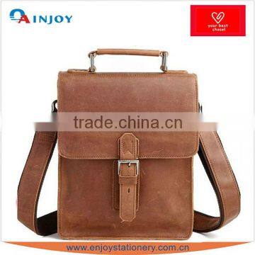 Top Original Full Grain Men Design Vertical Messenger Bag