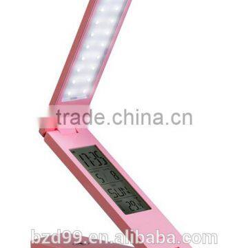 USB Port Recgargeable Flexible Folding LED Desk Lamp With Calendar Timer Temprature and Alarm Clock Functions photo-5