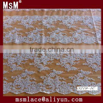 HOT ! 2015 NEW design bridal ribbon embroidery lace fabric/ mesh fabric