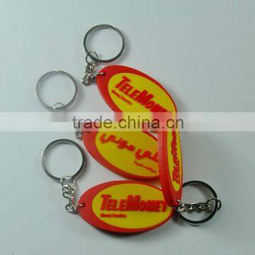 Promotion gifts-soft pvc key chain/3d double-sided soft pvc keyring