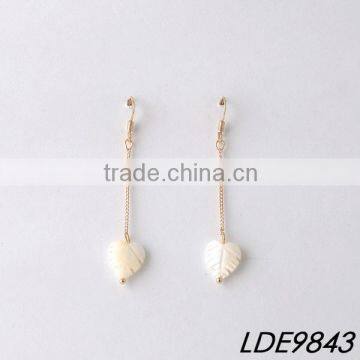 White heart earring star shaped adorable dangle earrings                        
                                                                                Supplier's Choice