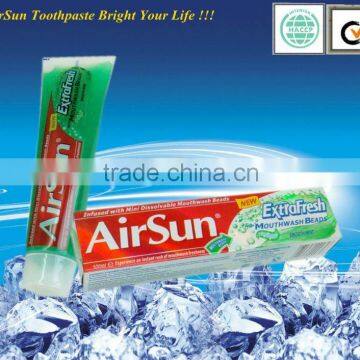 Airsun branded extra fresh crystal toothpaste manufacturer