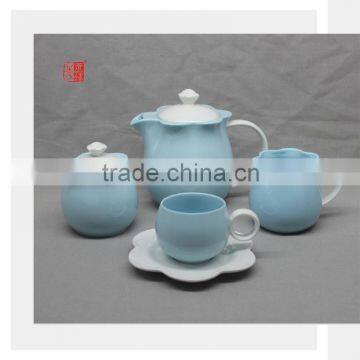 Blue Color Ceramic Tea Set 15PCS Ceramic Coffee Set