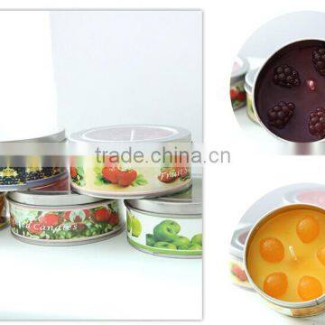 small metal wholesale candle tin box with lid,scented candle in tin box/metallic silver tin box