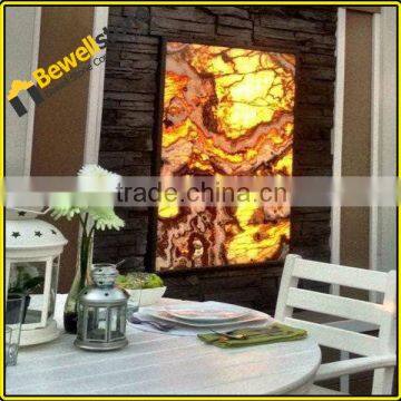 Super thin Backlit India amber onyx panel for ceiling