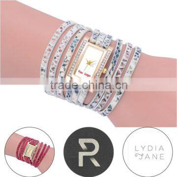 Personalized Dial Logo Printing Leather Strap Bracelet Quartz Women's Watches