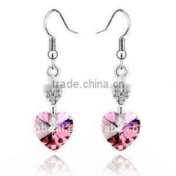 cute zinc alloy enamel heart earrings designs