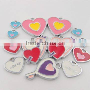 Best selling enamel heart charm in pendants