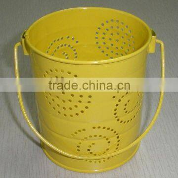 hollow out cylinder metal bucket