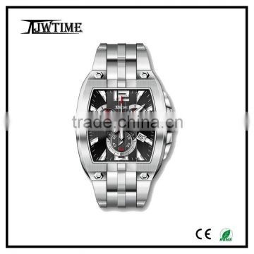 2016 fashion quartz watch rectangle chronograph small dial watch,brand sport watchjapan movt quartz watch stainless steel back