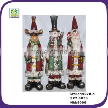 Christmas 2014 resin retro santa reindeer snowmen figurines