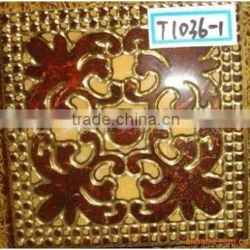 7.3x7.3/8x8/10x10 china manufacturer kitchen ceramic gold tile