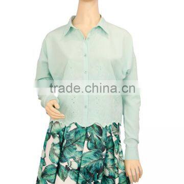 2015 Chic Bats Sleeves Blouse,embroidered Shirts With Long Sleeves photo-2