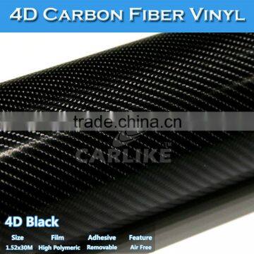 CARLIKE Removable 4D Carbon Fiber Vinyl Wrap Foil For Car Cover