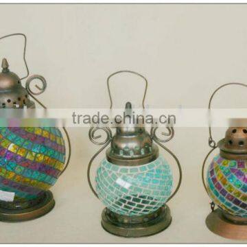 Glass Mosaic Lantern/Outdoor Hurricane Candle Lantern,View lantern