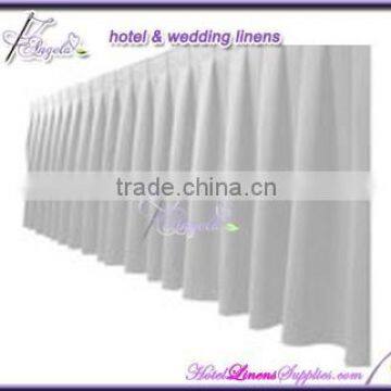 white poly table skirts for weddings, banquets, parties, trade shows and other events                        
                                                Quality Choice