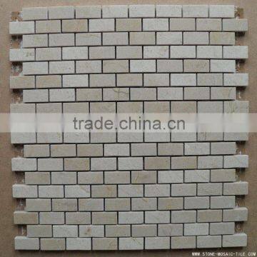 Small bricks beige marble mosaic polished