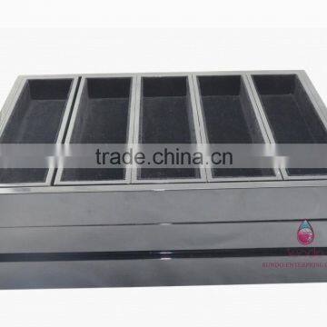 Beautiful design black wooden jewelry tray stackable