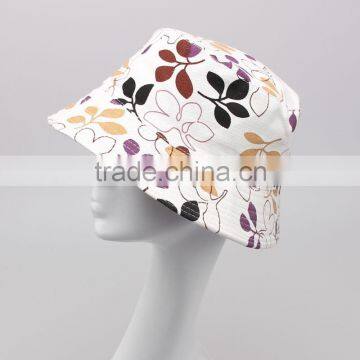 lady floral print bucket hat sun cap