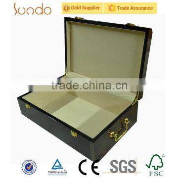 Hotsale glossy storage wooden cases with handle