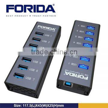 FORIDA USB 3.0 7-Port Aluminum Hub