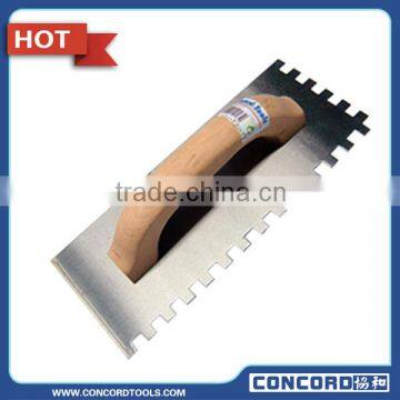 Closed Type Wooden Handle Plastering Trowel with Square Notch