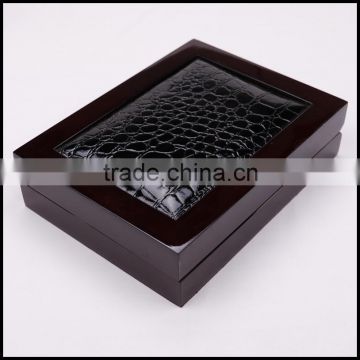 Crocodile Leather Flip wooden jewelry necklace storage packaging bo manufacturers wholesale custom display