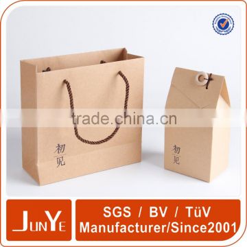 new design fashion recycled brown paper kraft bags with handles