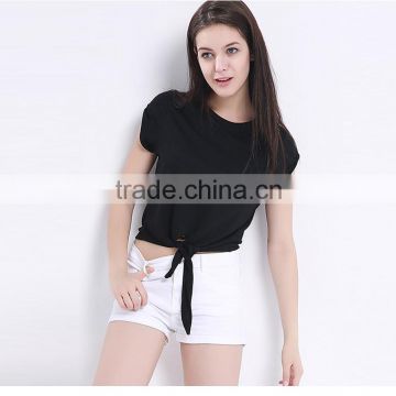 Girls Women T-Shirts Candy Color O-neck Short Sleeve Tops Summer Clothing OEM Type Manufacturers From Guangzhou