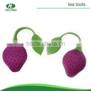 Wholesale silicone strawberry tea strainer/tea infuser/tea bag.