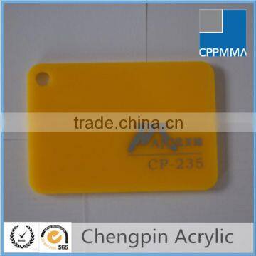 High gloss yellow color cell cast acrylic sheet