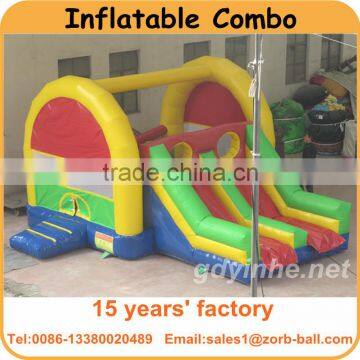 High quality Colorful PVC inflatable bouncy combo with slide