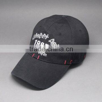 2015 CUSTOM APPLIQUE EMBROIDERY PROMOTIONAL BLACK BASEBALL SPORT CAP EMBROIDERY MACHINE