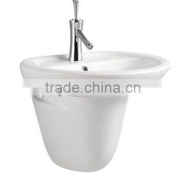 Simple Wall Hung Half Pedestal Wash Hand Basin