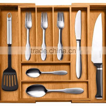 100% Bamboo Expandable Utensil, Cutlery Utility Drawer Organizer for Kitchen, Bathroom, Office and Cosmetics                        
                                                Quality Choice