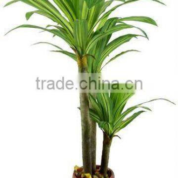 Artificial dracaena fragrans tree with three branches