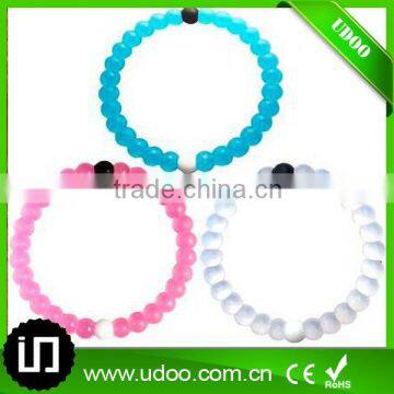 Cheap custom silicone bracelet,Circular bead silicon bracelet