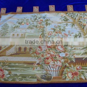 100% silk embroidery and 100% cotton back french style different color wall hanging and tapestry