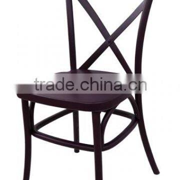 Stackable Factory Direct Cross Back Rattan Chair Resin Restaurant Dining Chair Fench Style Bistro Chair