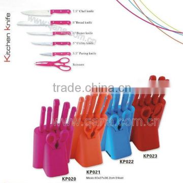 Promotion item High quality cheap price kithcen tool for 6pcs non ctick color knife set