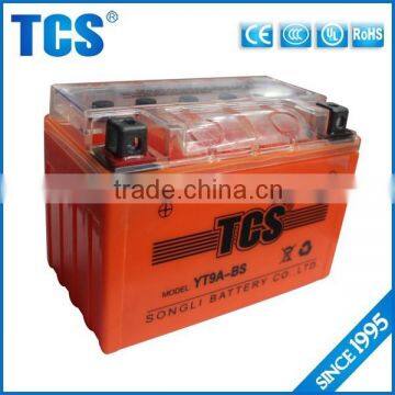 Manufacturer's wholesale 9Ah 12v maintainence free motorcycle battery