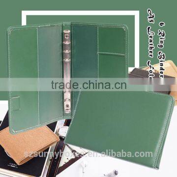 Shen Zhen Green Customized A5 PVC Leather File Folder with ring binder