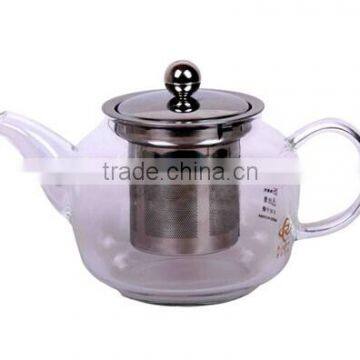 500ml/1200ml borosilicate glass tea pot with stainless steel strainer