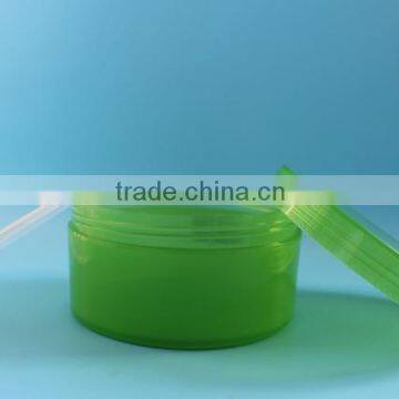 300ml Round Green Plastic PET Jars, 10OZ 300g PET Plastic Jar With White Screw Lid photo-2