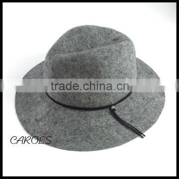 wool felt hat wholesale blank wide brim grey nice fedora hats