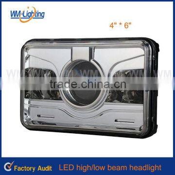 2015 Newest product 4"x6" high low beam version led rectangular headlight square led head lamp with E-mark DOT certificate