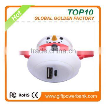 2015 The newest design snowman pvc power bank for Christmas gift