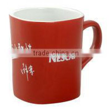 Red Glazed Stoneware Nestle Coffee Mug