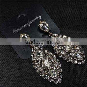 Luxury Big Crystal Stud Earrings Fashion Water Drop Earrings For Women Party Jewelry Wholesale photo-6