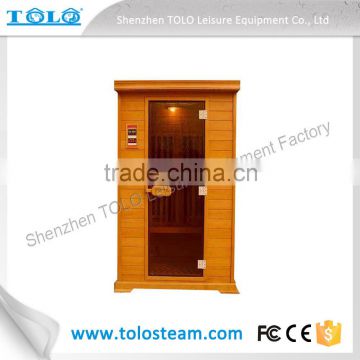 Canadian Hemlock Infrared Sauna Room with Ceramic Heater for 1 People